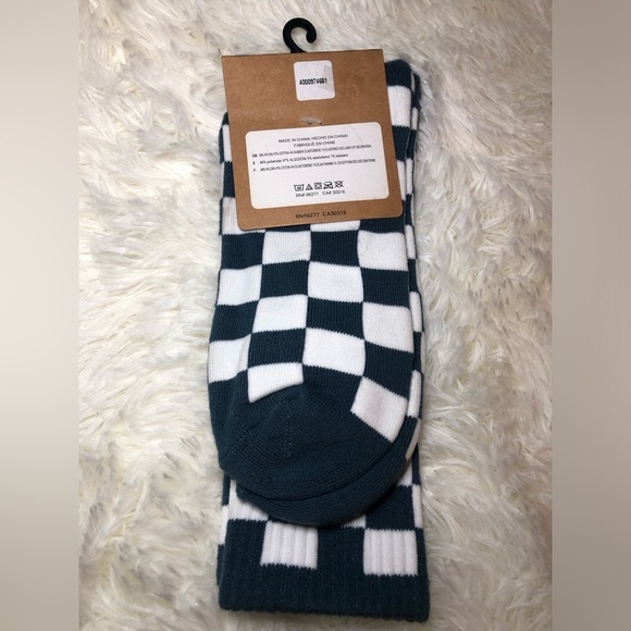Vans Classic Dark Teal/Green and White Checkered Socks Men’s size 9-5-13 NWT - Picture 8 of 8